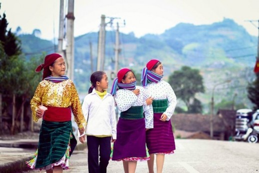 The brocade skirts of ethnic minority women in Ha Giang