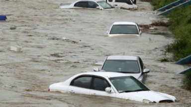  Nhà, ôtô trôi như thuyền giấy trong mưa bão ở Hàn Quốc